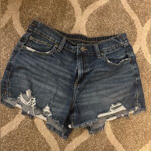 Aerie Blue Distressed Jean Shorts